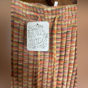 Free People multi colored knit maxi skirt with side slit - size small